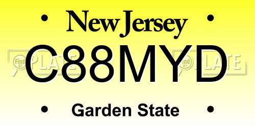 C88MYD New Jersey License Plate
