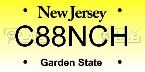 C88NCH New Jersey License Plate