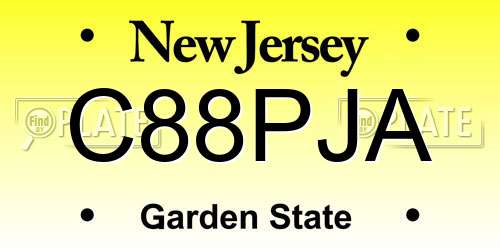 C88PJA New Jersey License Plate