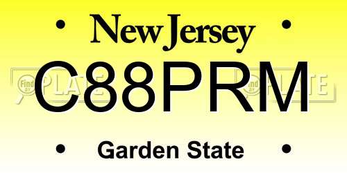 C88PRM New Jersey License Plate