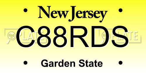 C88RDS New Jersey License Plate