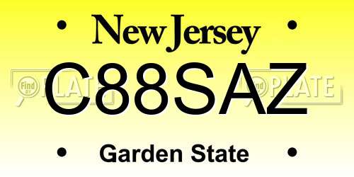 C88SAZ New Jersey License Plate