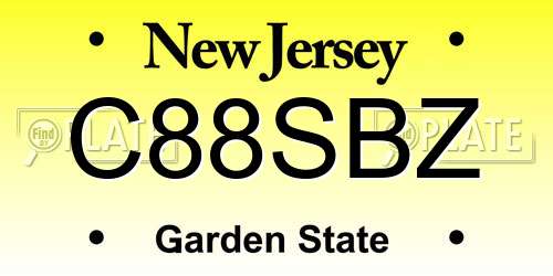 C88SBZ New Jersey License Plate