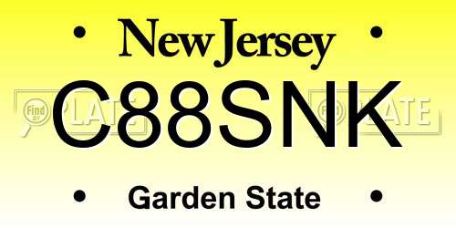C88SNK New Jersey License Plate