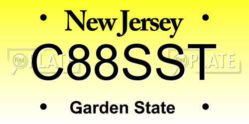C88SST New Jersey License Plate