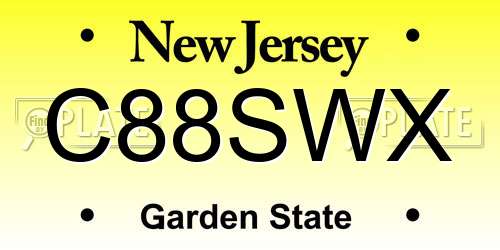 C88SWX New Jersey License Plate