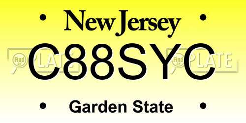 C88SYC New Jersey License Plate