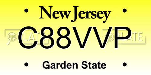 C88VVP New Jersey License Plate
