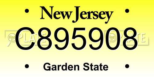 C895908 New Jersey License Plate