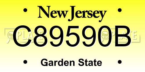 C89590B New Jersey License Plate