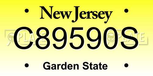 C89590S New Jersey License Plate