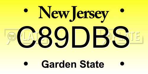 C89DBS New Jersey License Plate