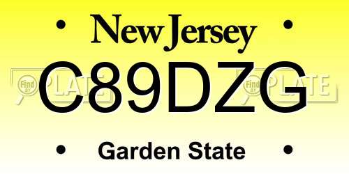 C89DZG New Jersey License Plate