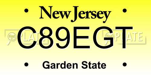 C89EGT New Jersey License Plate