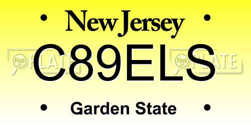 C89ELS New Jersey License Plate