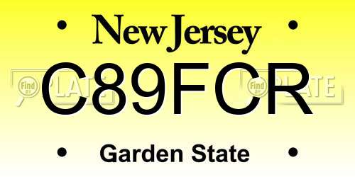 C89FCR New Jersey License Plate