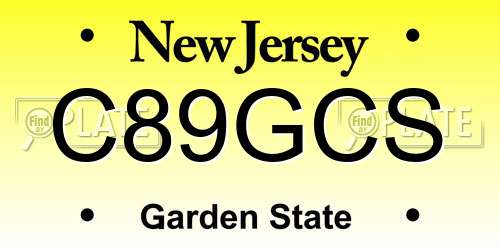C89GCS New Jersey License Plate
