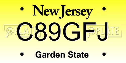 C89GFJ New Jersey License Plate