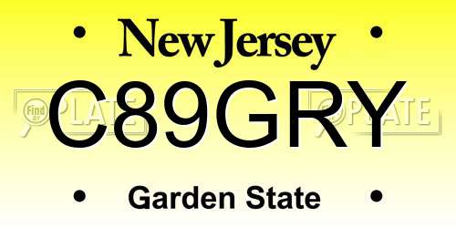 C89GRY New Jersey License Plate