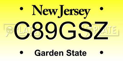 C89GSZ New Jersey License Plate