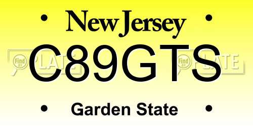 C89GTS New Jersey License Plate
