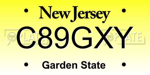 C89GXY New Jersey License Plate