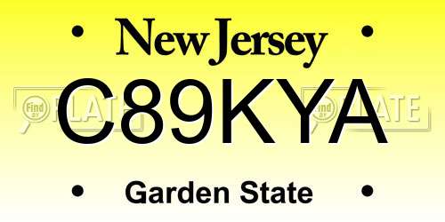 C89KYA New Jersey License Plate
