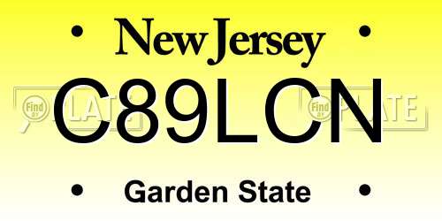 C89LCN New Jersey License Plate