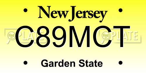 C89MCT New Jersey License Plate