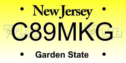 C89MKG New Jersey License Plate