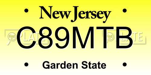 C89MTB New Jersey License Plate