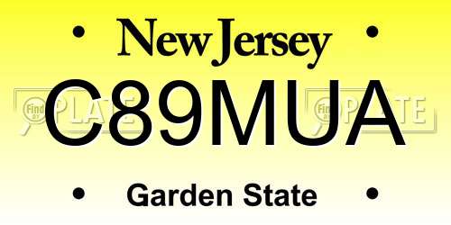 C89MUA New Jersey License Plate