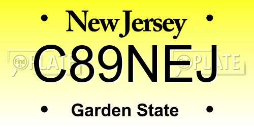 C89NEJ New Jersey License Plate