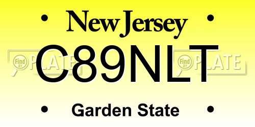 C89NLT New Jersey License Plate