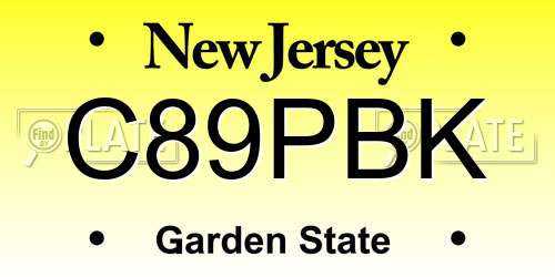 C89PBK New Jersey License Plate