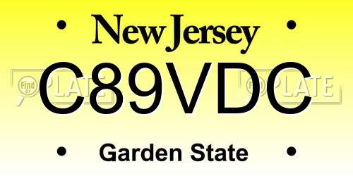 C89VDC New Jersey License Plate