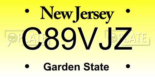 C89VJZ New Jersey License Plate