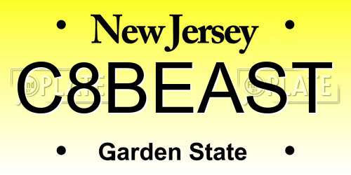 C8BEAST New Jersey License Plate