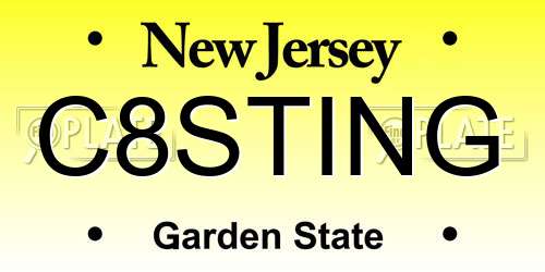 C8STING New Jersey License Plate