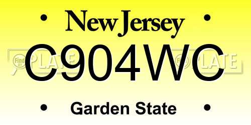 C904WC New Jersey License Plate