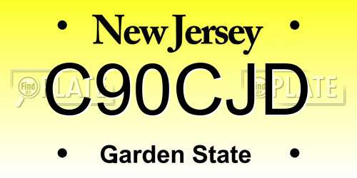 C90CJD New Jersey License Plate