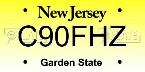 C90FHZ New Jersey License Plate