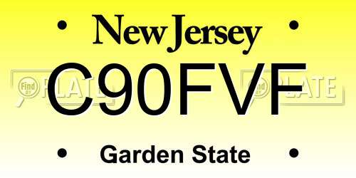 C90FVF New Jersey License Plate