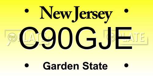C90GJE New Jersey License Plate