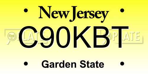 C90KBT New Jersey License Plate