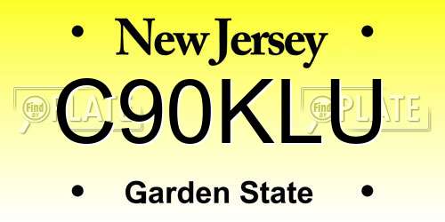 C90KLU New Jersey License Plate