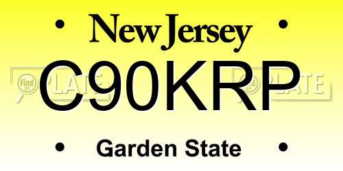C90KRP New Jersey License Plate