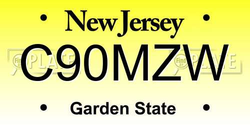 C90MZW New Jersey License Plate