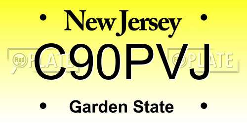 C90PVJ New Jersey License Plate