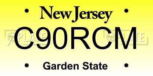C90RCM New Jersey License Plate